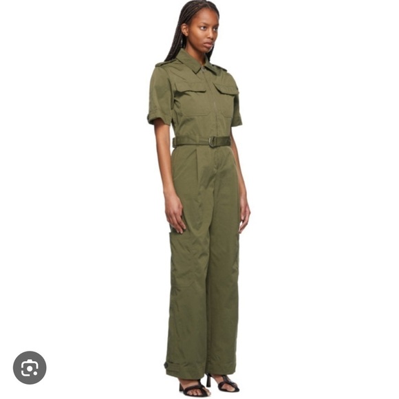 NWT Helmut Lang Khaki Utility Jumpsuit burnt olive - Picture 1 of 16